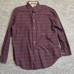 Vintage Tommy Hilfiger Striped Long Sleeve Button Down Crest Shirt Medium Plaid